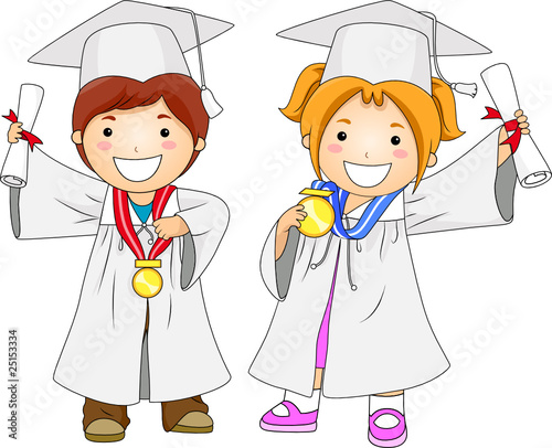 Children Graduates With Medal