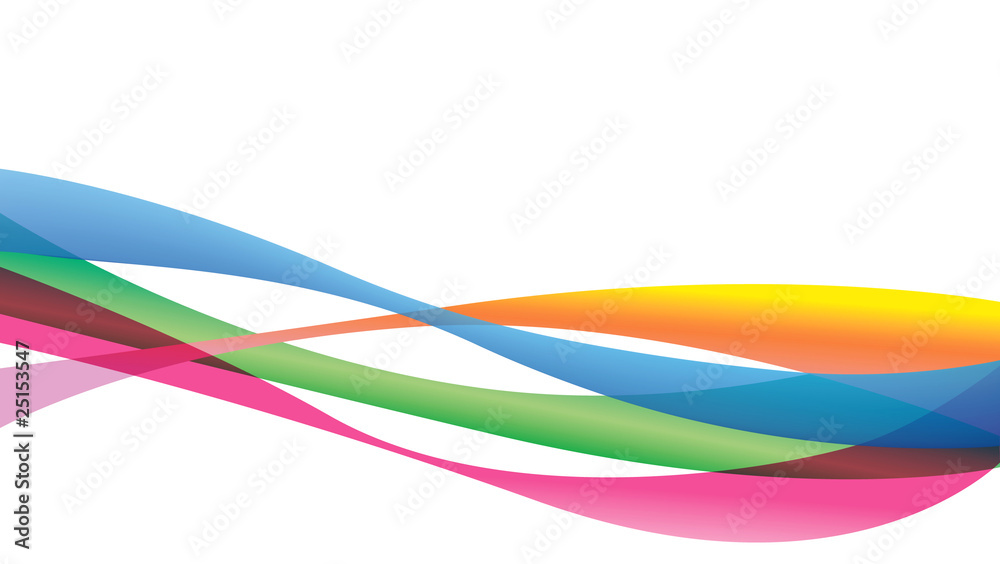 Onde colorate su fondo bianco