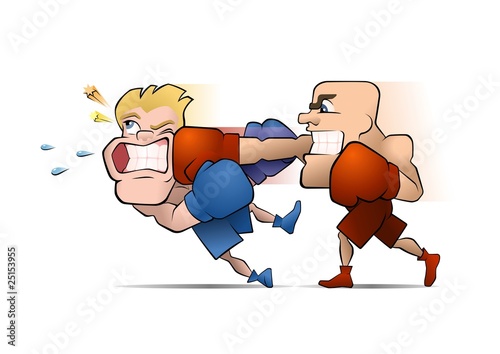 Half a second before the knockout. Boxers fighting/sparring