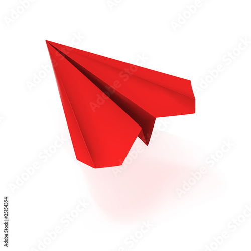 vector red origami plane