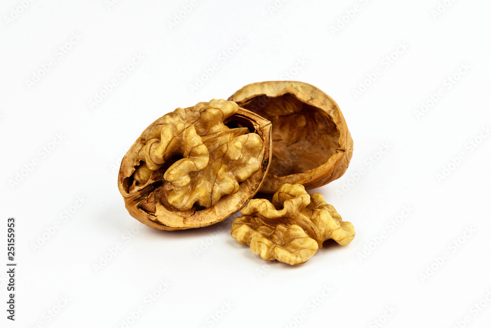 Walnuts isolated on white background. Walnuts isolated on white background.
