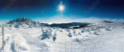 Stitched Panorama, winter panorama. © honzakrej