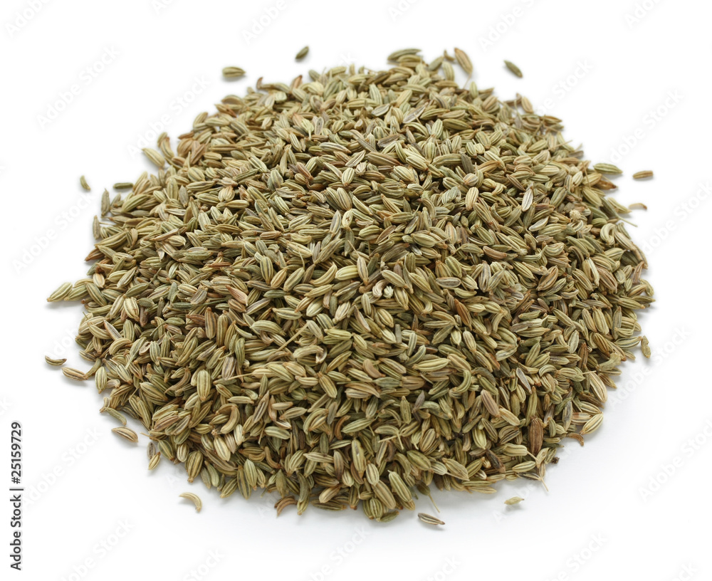 Fennel seeds on white background Fennel seeds on white background