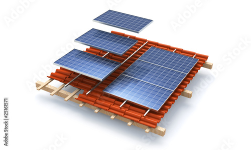 Solar roof module construction