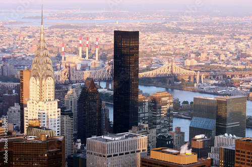 Aerial closeup view of New York