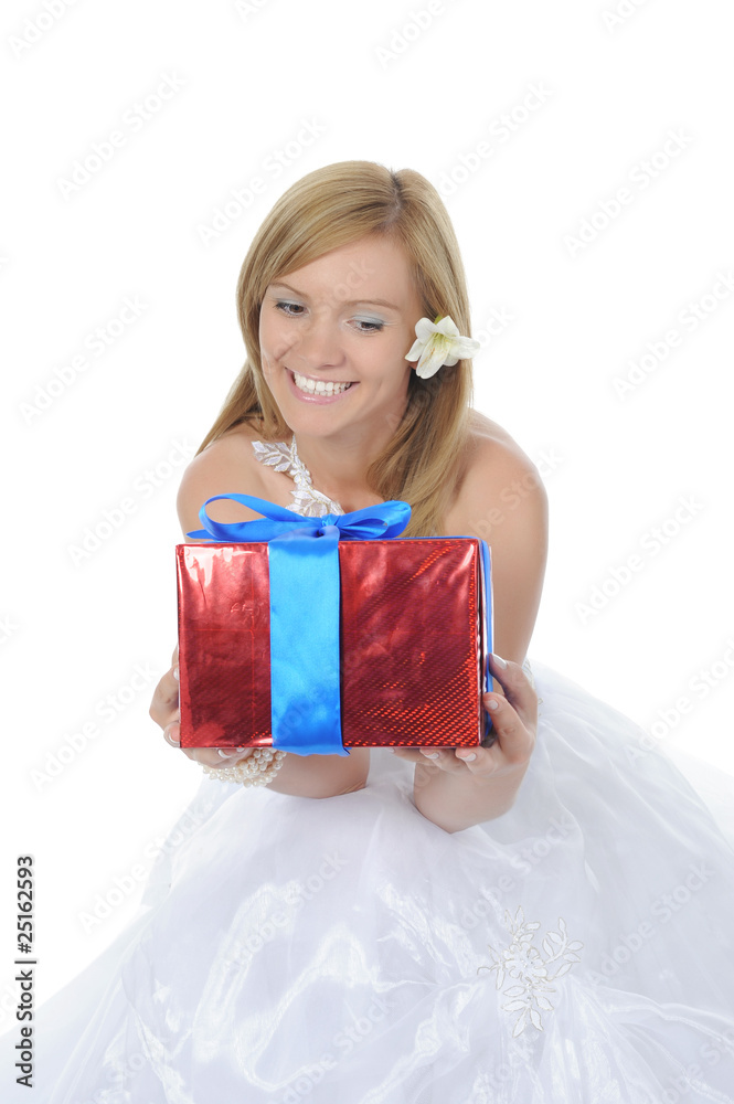 Bride hugging gift box Bride hugging gift box
