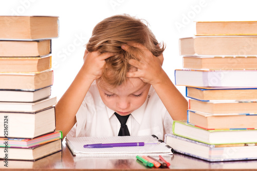 Billede på lærred Boy studying