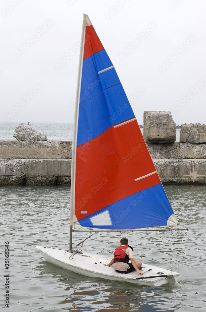 Fototapeta premium small sports yacht