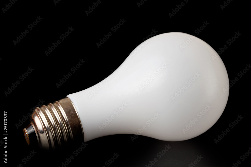 white mat lamp with metal socket on black background white mat lamp with metal socket on black background