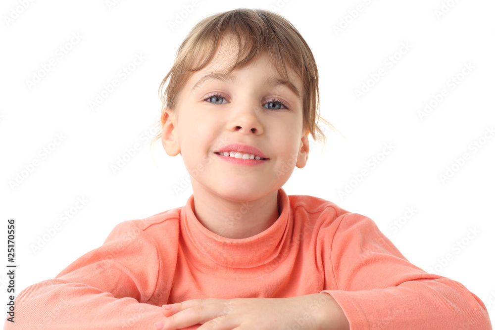 portrait of cute smiling little girl in thin sweater, half body, portrait of cute smiling little girl in thin sweater, half body,