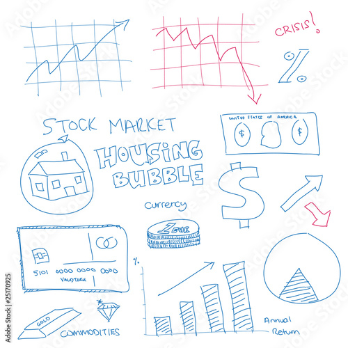 Hand drawn scribble of finance