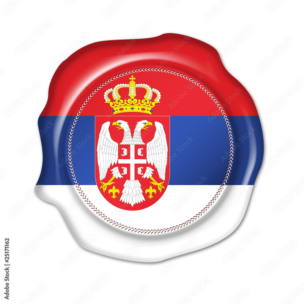 Obraz premium serbia button, seal, stamp