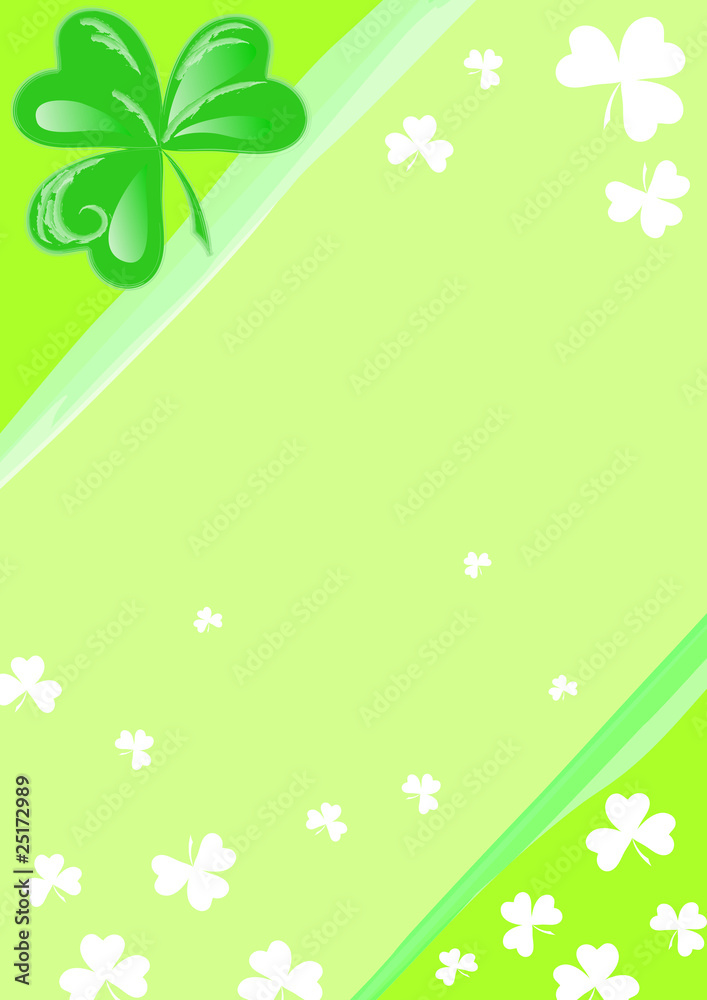 Fototapeta premium Sfondo verticale verde con trifogli
