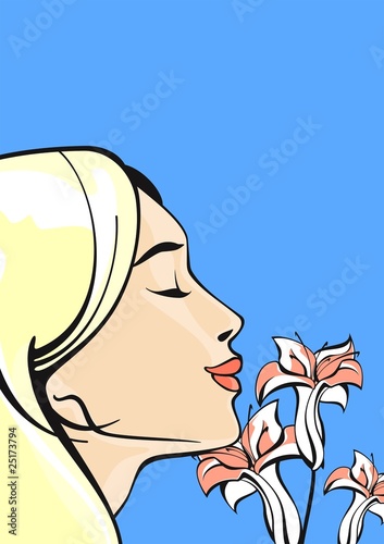 Girl with lilies
