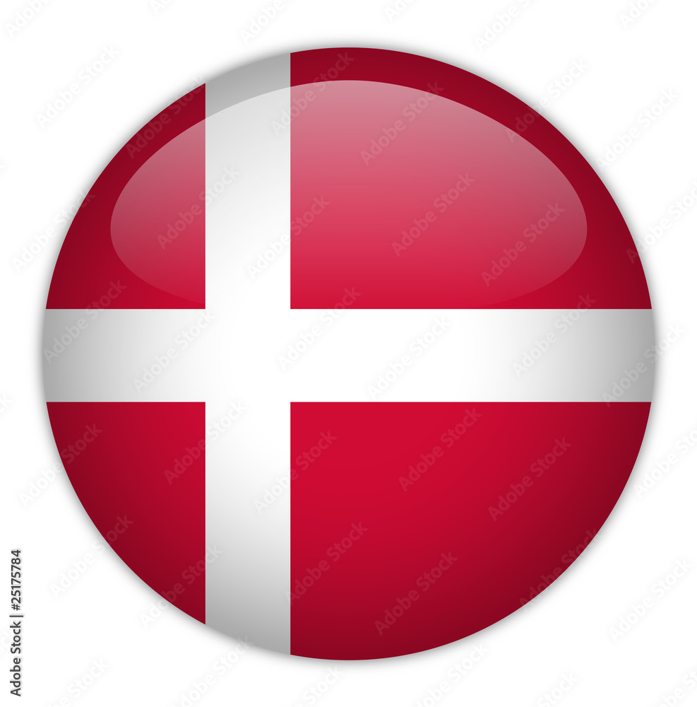 Danish Flag Button Danish Flag Button