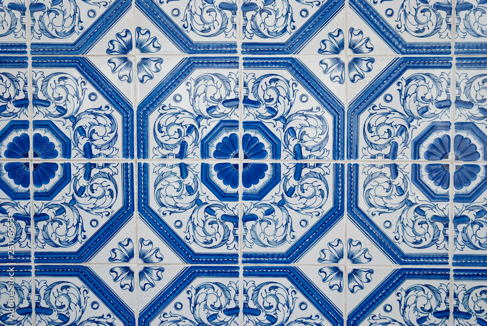 Traditional Portuguese glazed tiles