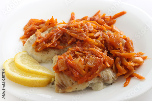 plaice with carrot and lemon