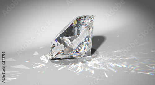 One large diamond with sparkles photo