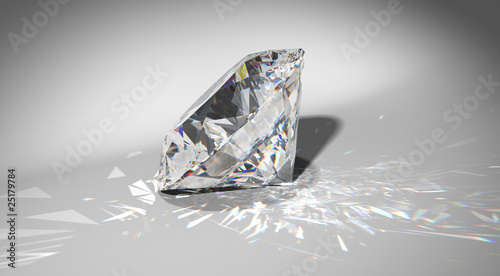 One large diamond with spar...