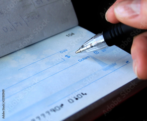 writing a check
