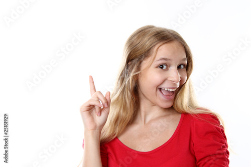 blondes mädchen hat eine idee