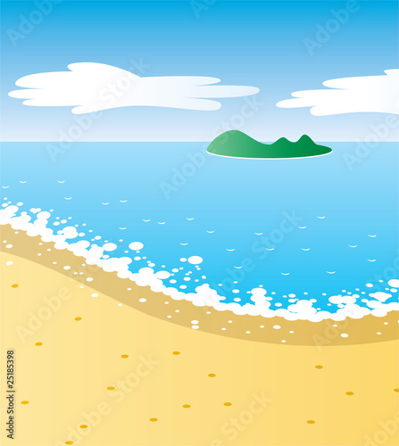 Fototapeta Naklejka Na Ścianę i Meble -  vector illustration of tropical beach