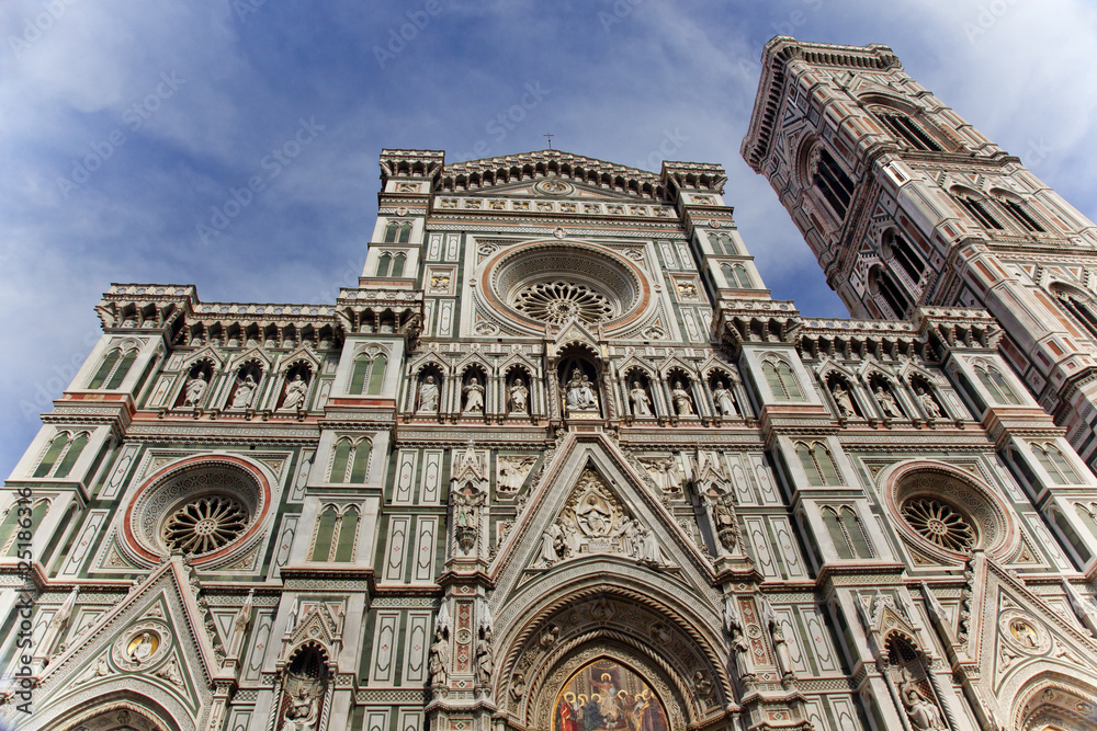 Duomo Cathedral Giotto Bell Tower Facade Florence Italy