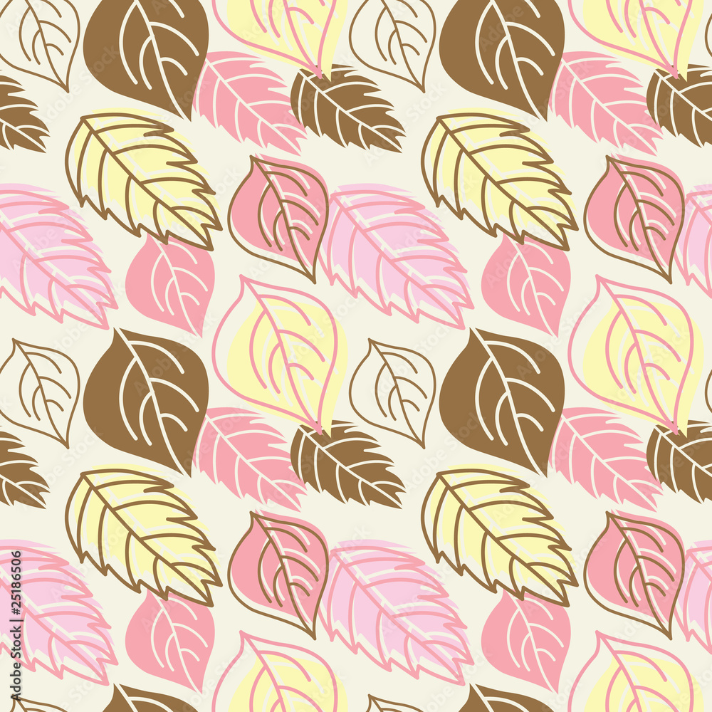 Fototapeta premium Seamless pattern with autumn leafs