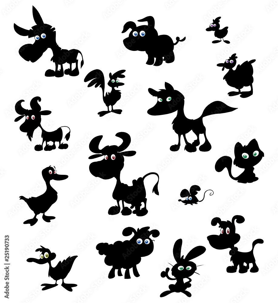 Naklejka premium collection of farm animals