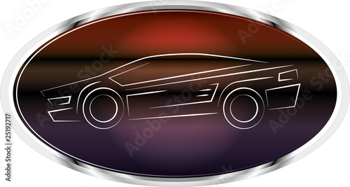 Sports car label, auto badge logo design