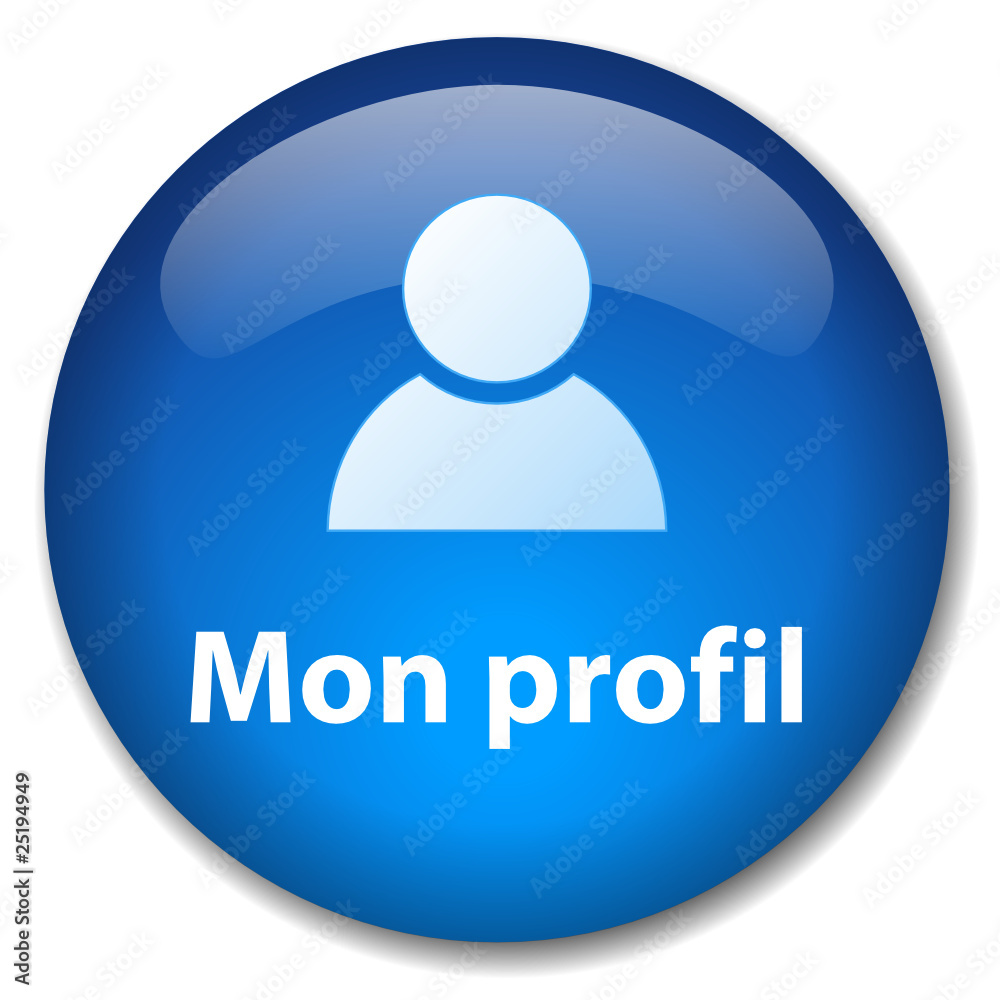Bouton Web MON PROFIL (compte utilisateur préférences options)