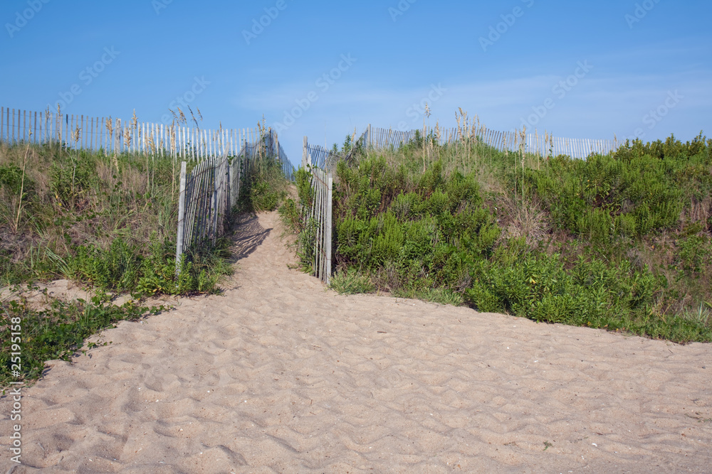 Walkway over sand dunes in North Carolina