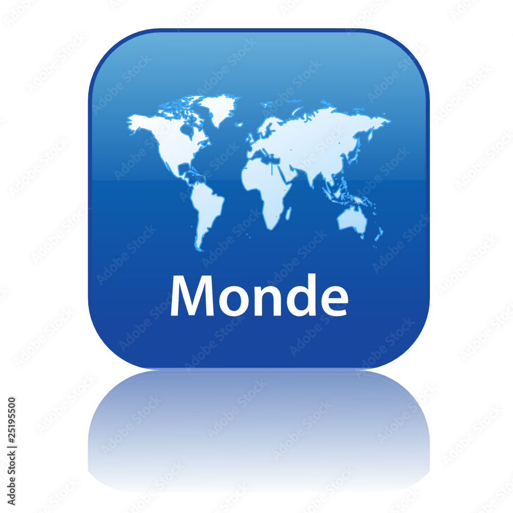 Bouton Web MONDE (global international tour planète terre carte)
