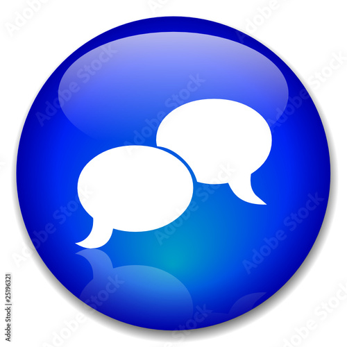 CHAT Web Button (live speech bubbles icon buzz message internet)