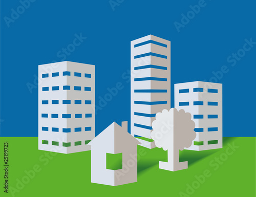 Skyscrapers from a paper