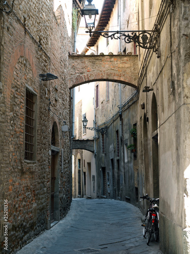 'Via della torre' in the old town of Pistoia, Tuscany, Italy