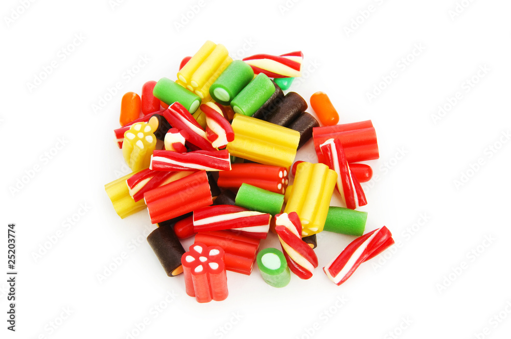 Colourful sweets isolated on the white background Colourful sweets isolated on the white background