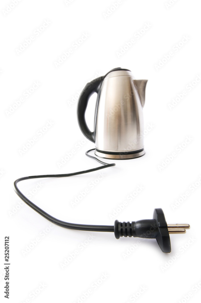 Shiny kettle isolated on the white background