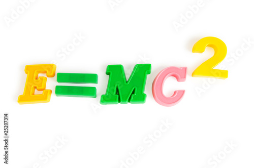 Naklejka Famous einstein formula made of plastic numbers