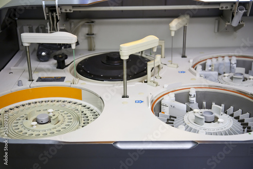 modern robotical machine for centrifuge blood testing