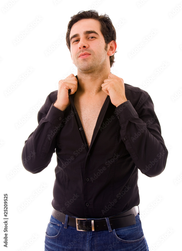 young casual man portrait, isolated on white young casual man portrait, isolated on white