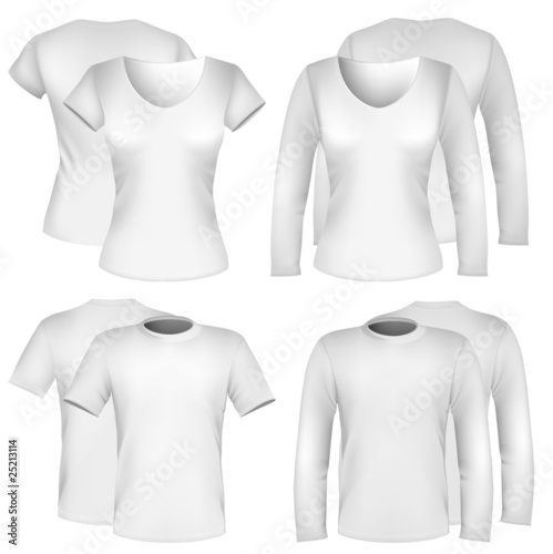 Vector. Men's and women's shirt design templates.