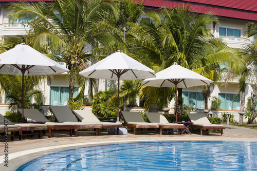 Beautiful tropical swimming pool in Cambodia