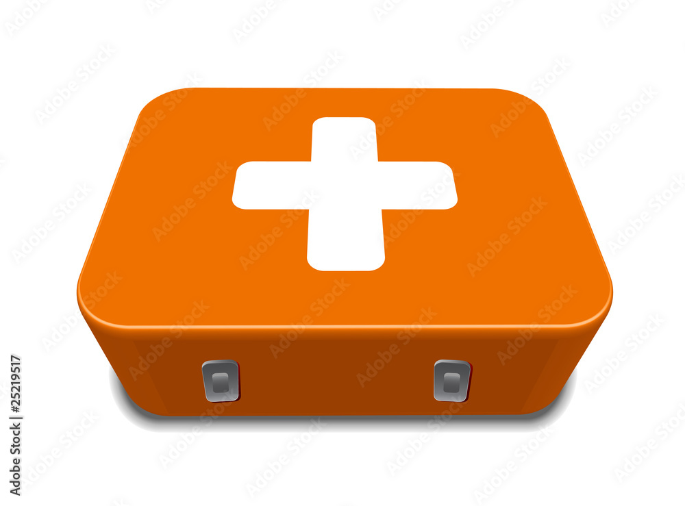 Obraz premium red medical box kit sign