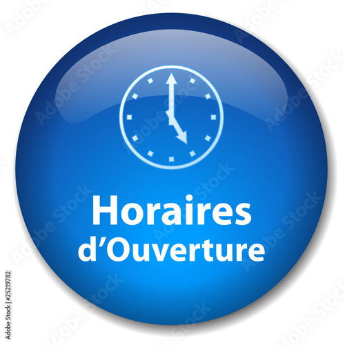 Bouton Web HORAIRES D’OUVERTURE (service clients heures accueil)