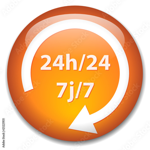 Bouton "24h/24 7j/7" (7 jours sur 7 24 heures sur 24 service)