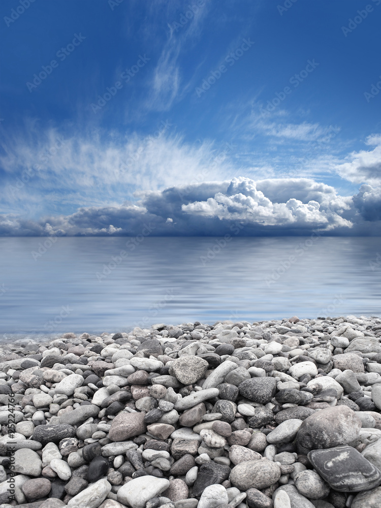 Seashore with stones Seashore with stones