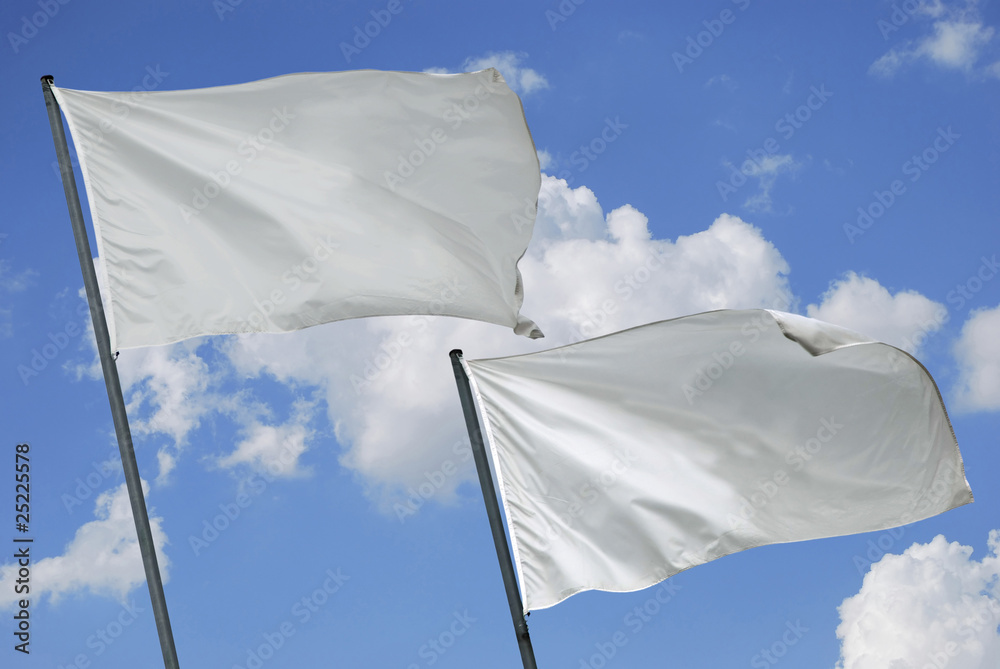 Two white flags