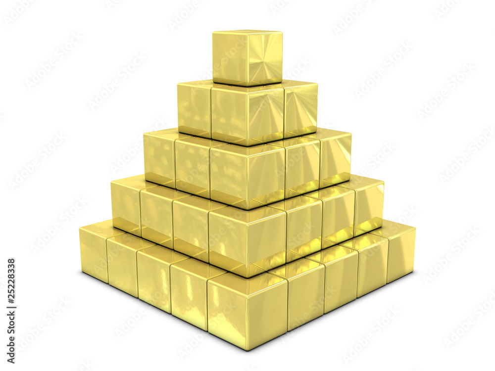 Pyramid from boxes gold Pyramid from boxes gold
