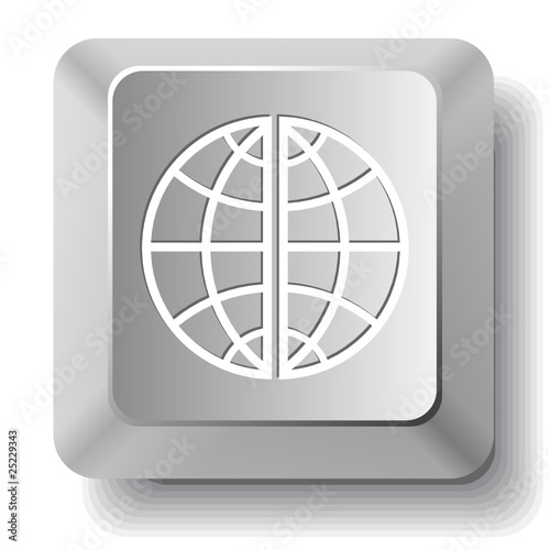 Globe. Vector computer key.